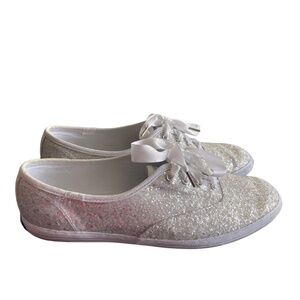 Keds X Kate Spade New York Champion Glitter Sneakers (Sparkly White/ Silver)